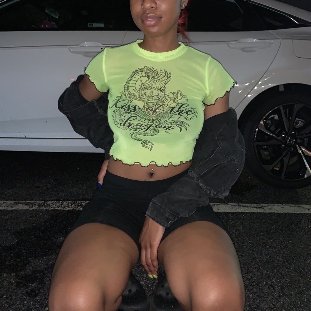 Kiss Of The Dragon Top - Neon Green